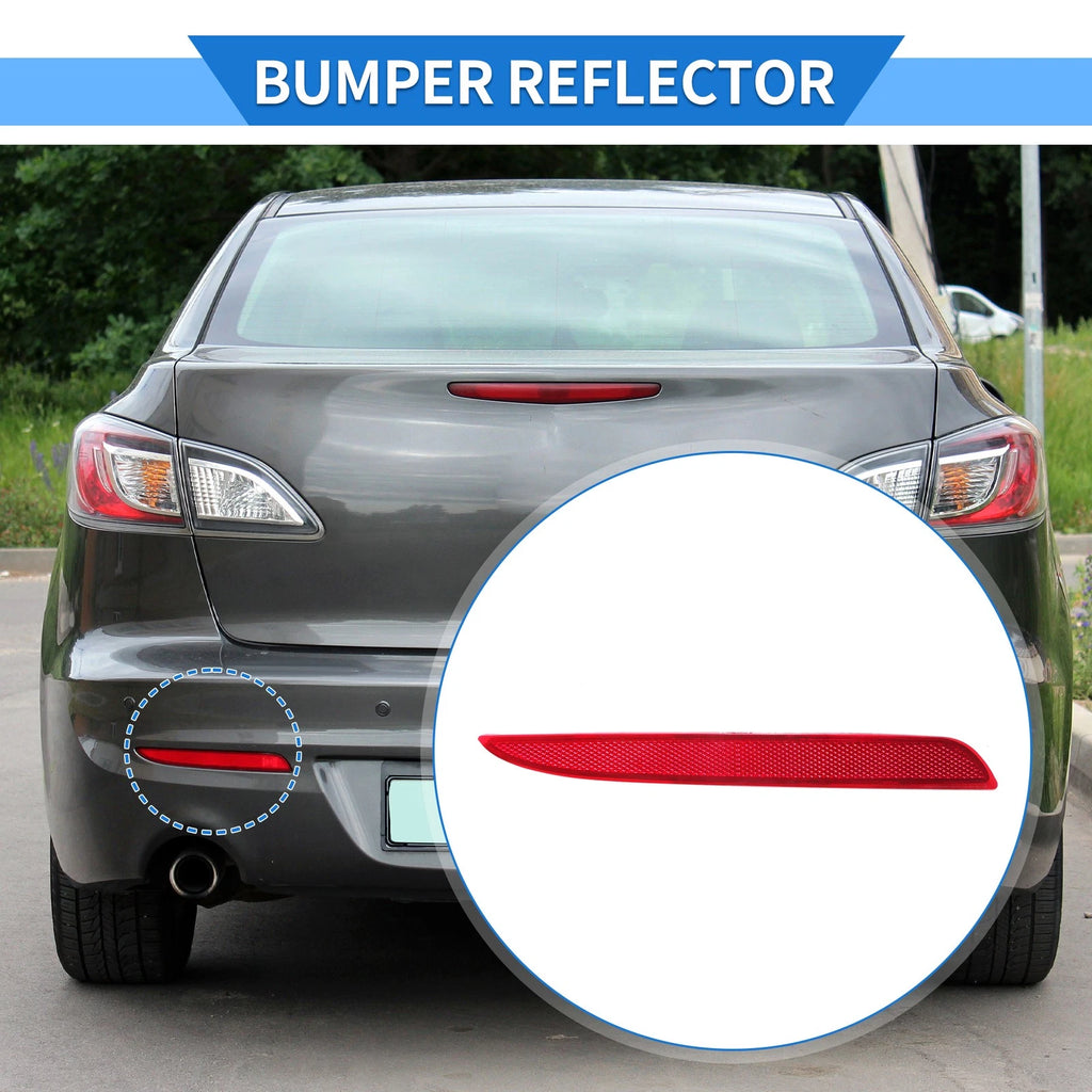 Rear Bumper Reflector Replacement for Mazda 3 BL (2010–2013) Red