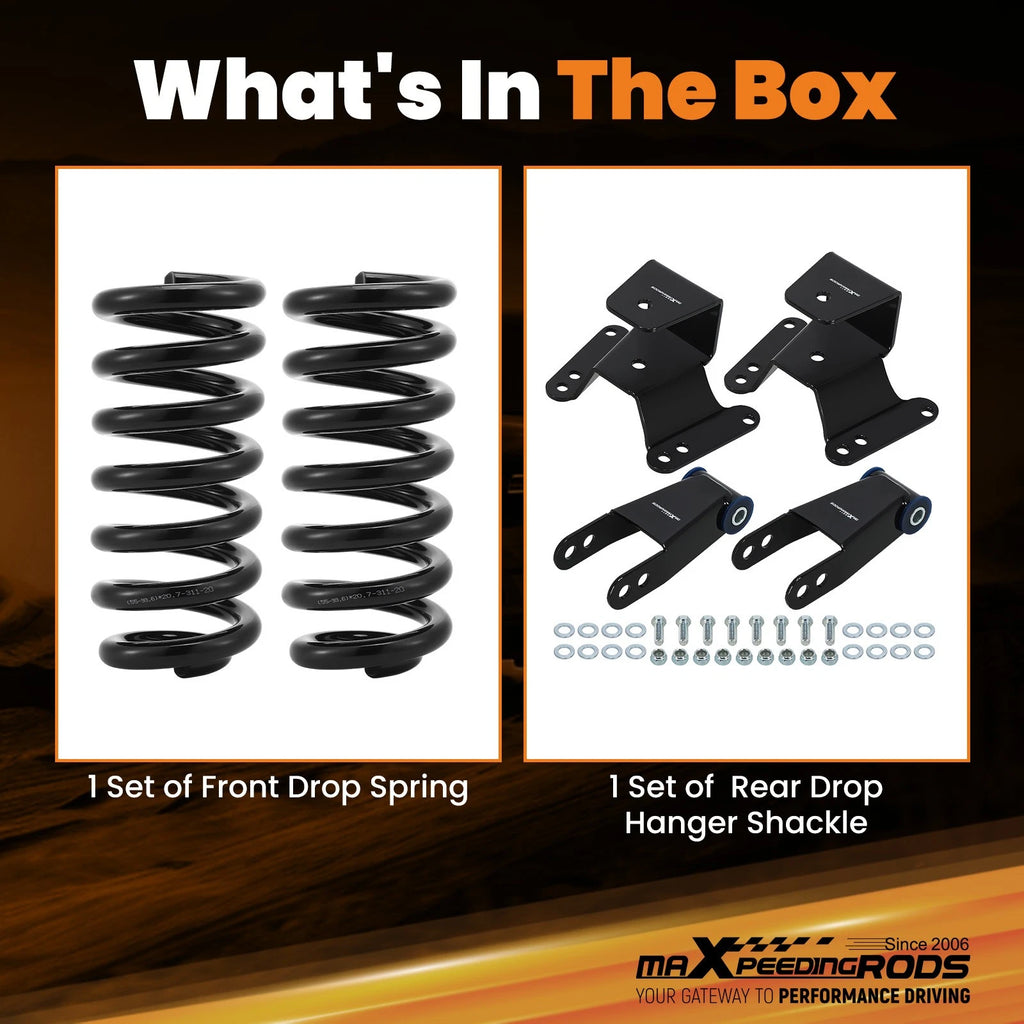2" Front 4" Rear Drop Spring Kit for Chevrolet C10/GMC C15 (1973–1987)