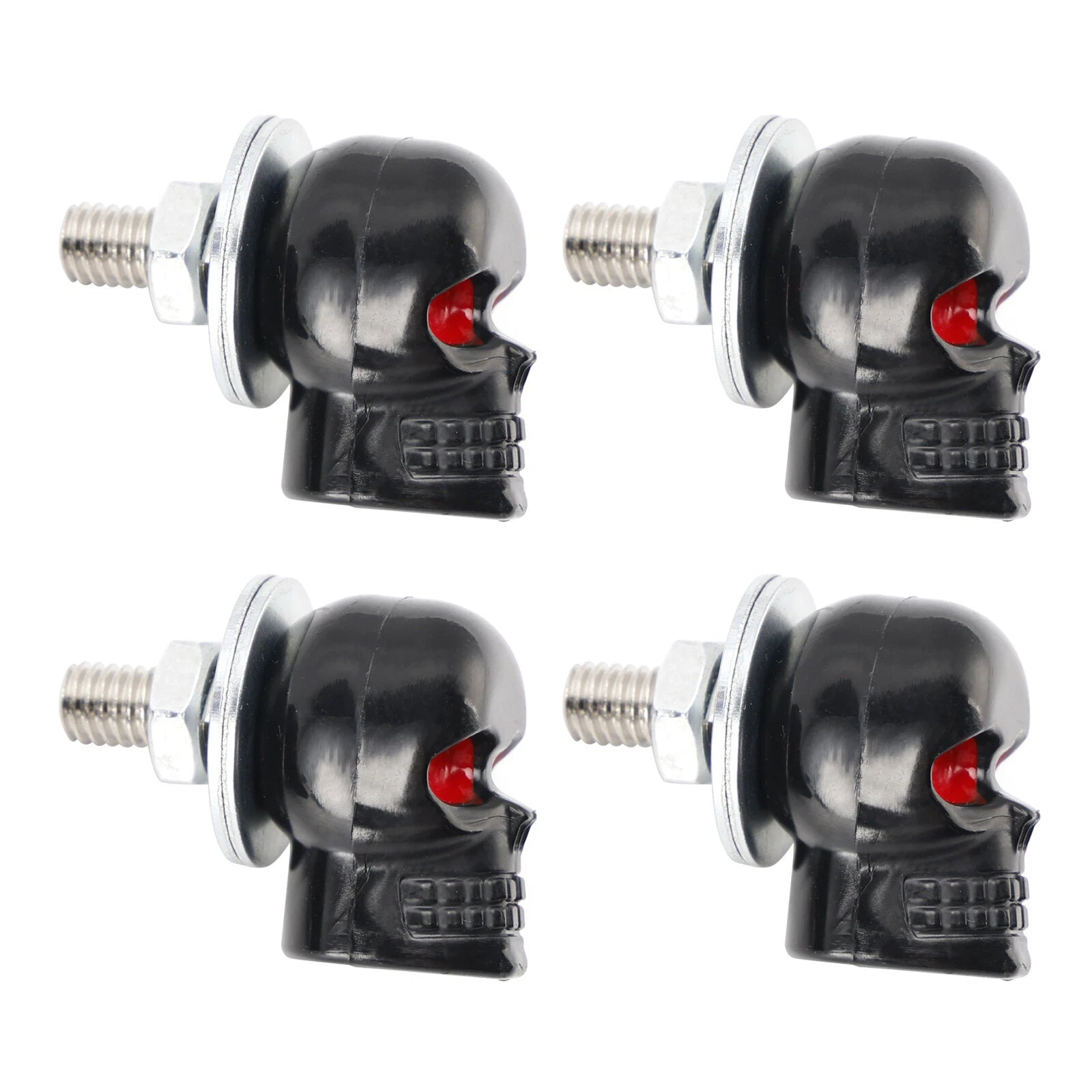 4X Skull License Plate Bolt Screw for Motorcycle Chopper Bobber (Custom)