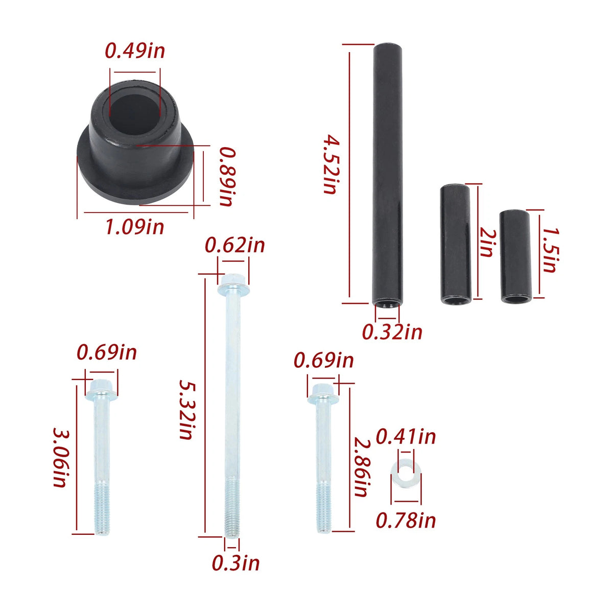 Front Bushing Kit with Screws for Club Car Precedent Golf Cart (2004–Present)