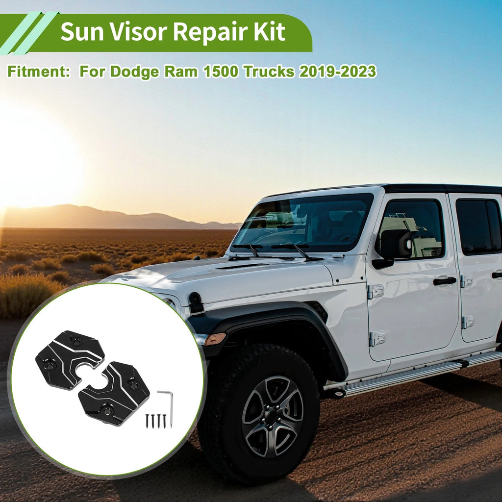 Set Sun Visor Repair Kit for Dodge Ram 1500 Trucks (2019–2023) Black