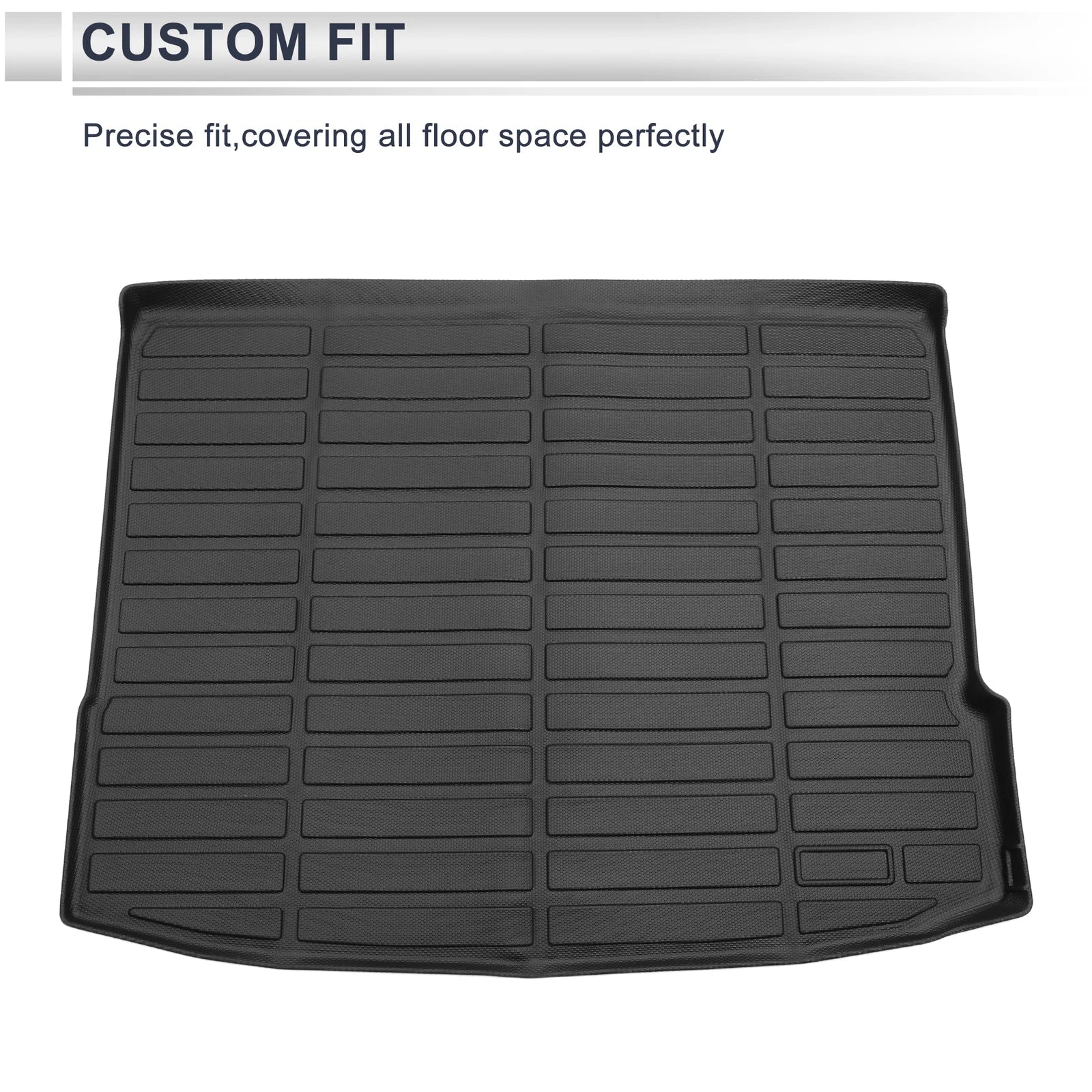Cargo Liner Rear Trunk Mat for Hyundai Kona (2024–2025) TPE Long Grid Pattern