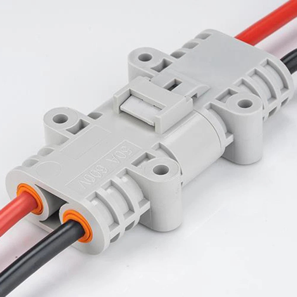10AWG Grey Forklift Cable Power Connectors 1 Pair 50 Amp 600V