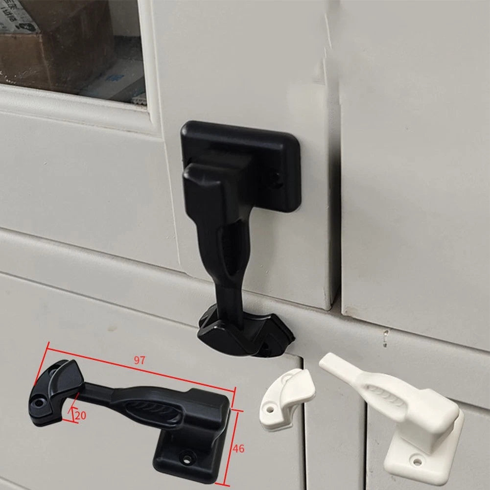 Door Holder with Rotating Latch for Caravan and Furniture Use