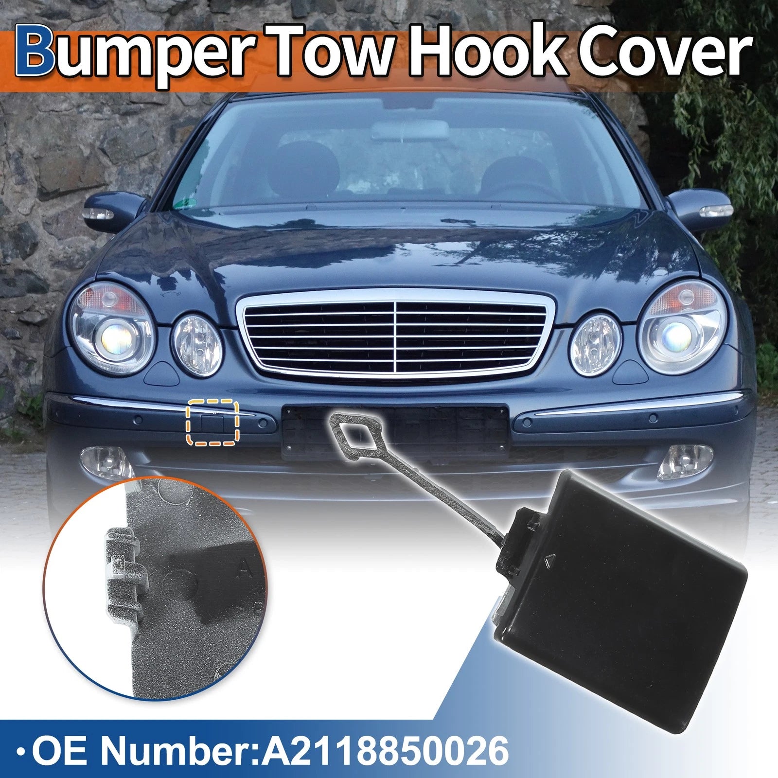 Front Tow Hook Cover Replacement for Mercedes-Benz W211 (2003–2009)