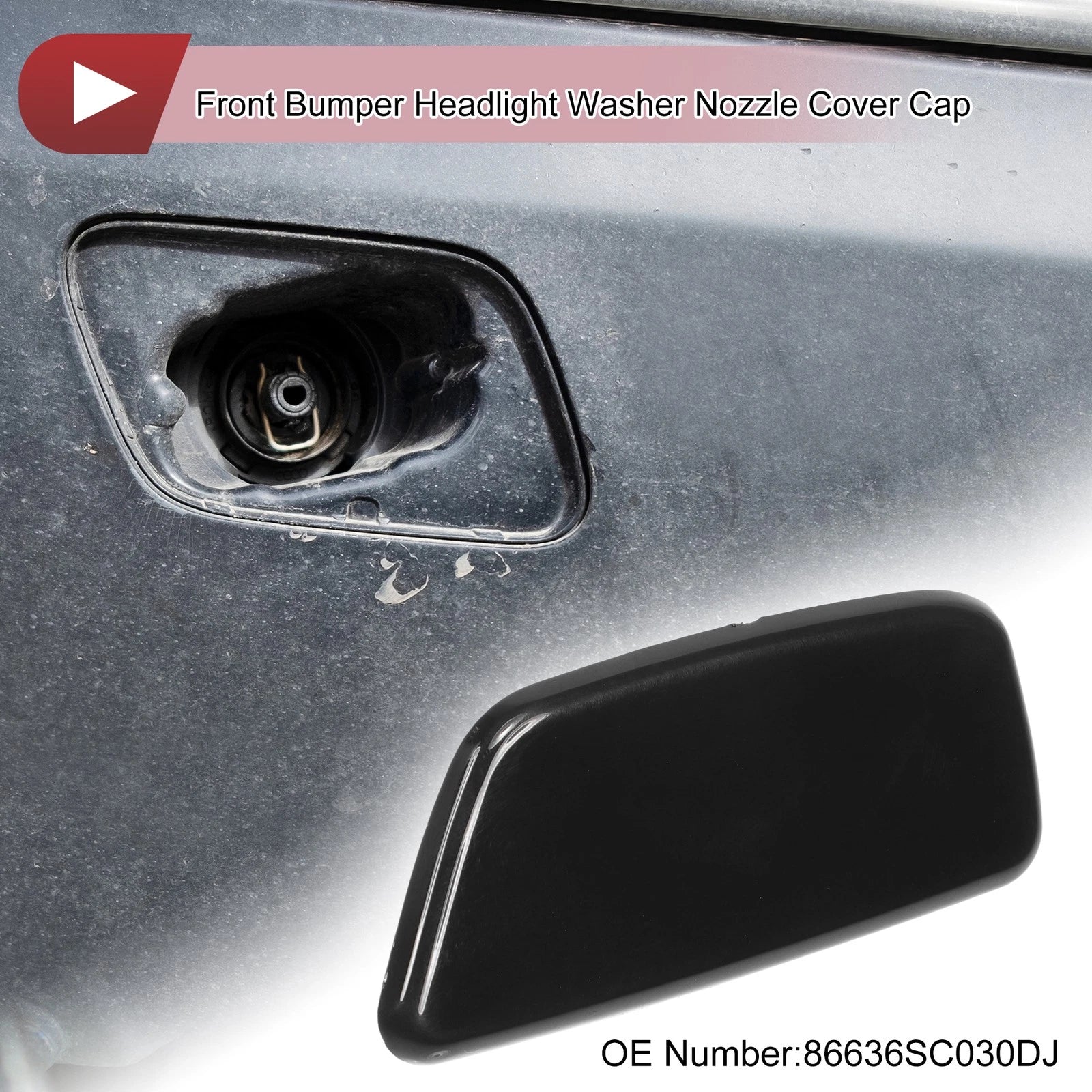 Front Left Washer Nozzle Cover Cap for Subaru Forester (2009–2012) Black