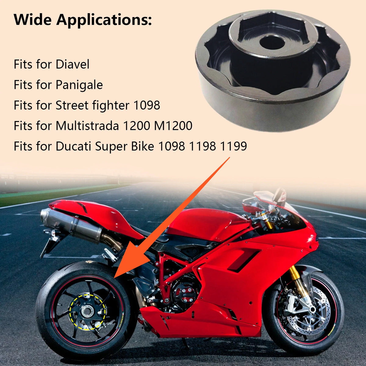 Wheel Axle Nut Socket Tool for Ducati Multistrada Monster Super Sport (2010–2023)