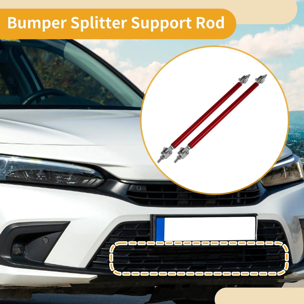 2X Adjustable Front Bumper Lip Splitter Strut Rod Tie for Universal Vehicles
