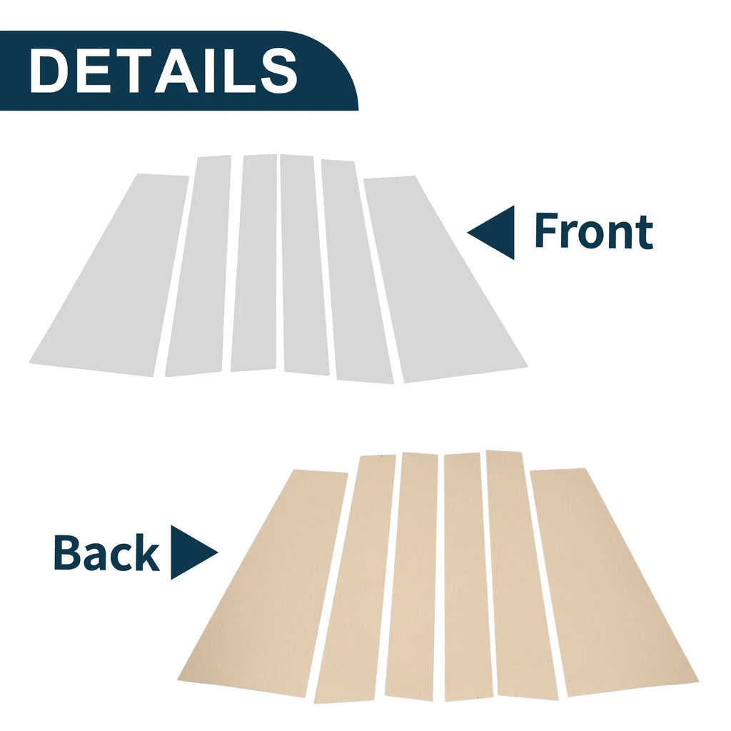 6 Pcs Door Pillar Window Trim Replacement for Toyota Sienna (2021–2023)