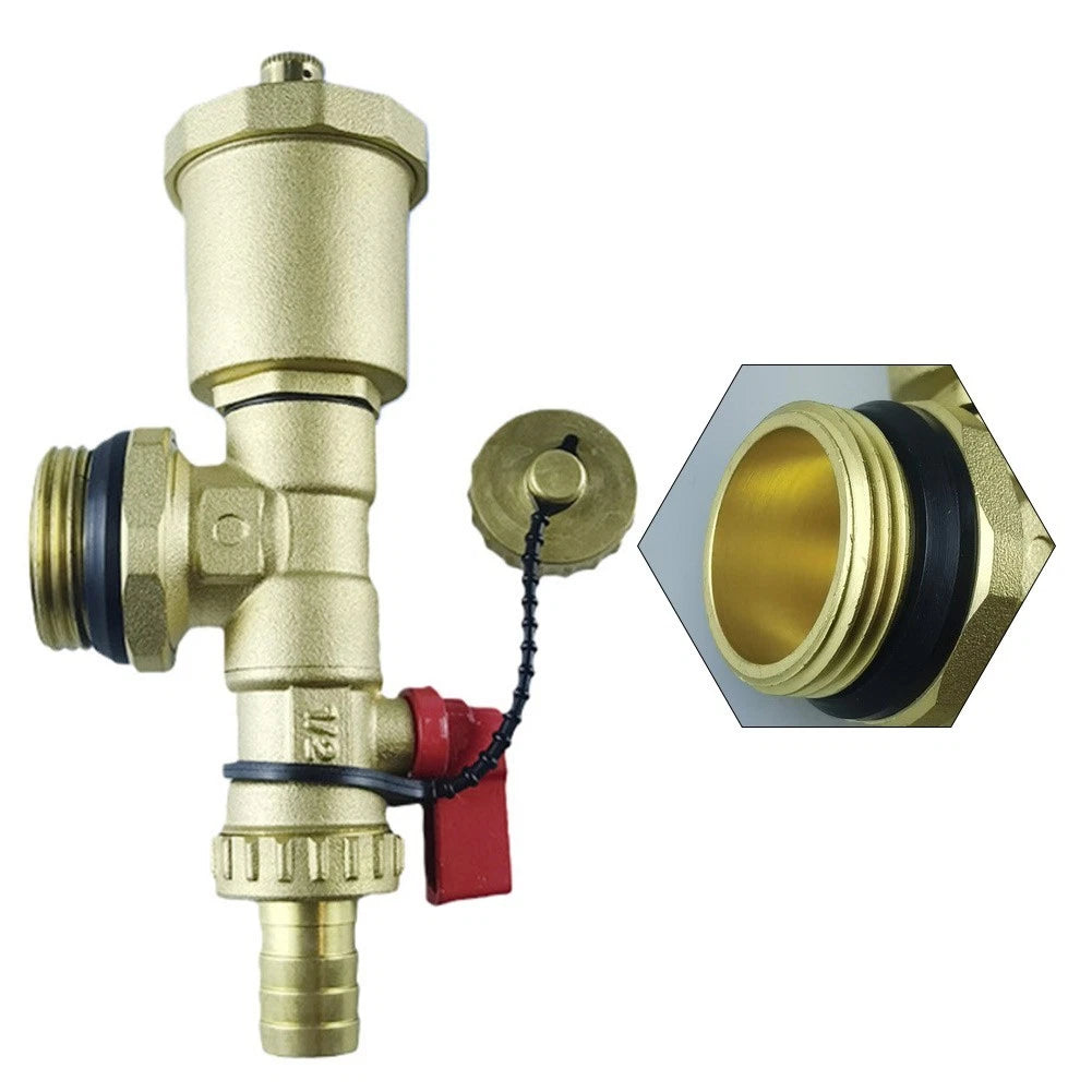 Heating Distributor Valve Brass G1 with Drain & Air Vent for