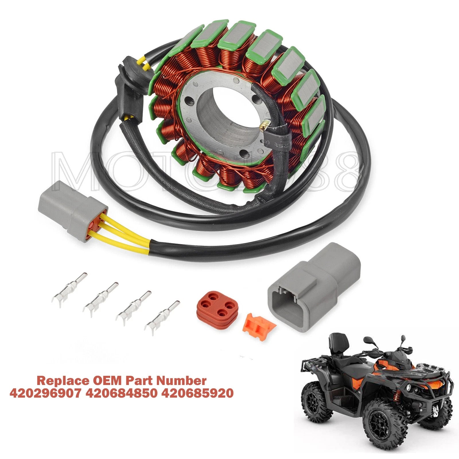 Stator 420W for Can-Am Outlander 330 400 450 500 570 650 800 1000 (2003–2023) MAX 420296907
