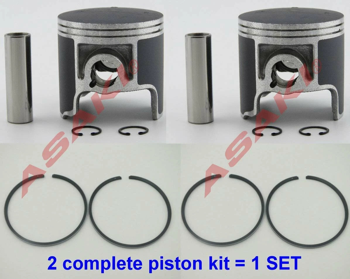2X Piston Kit for Yamaha Wave Blaster 700 (61X-11635-00 + Ring) Oversize 0.25