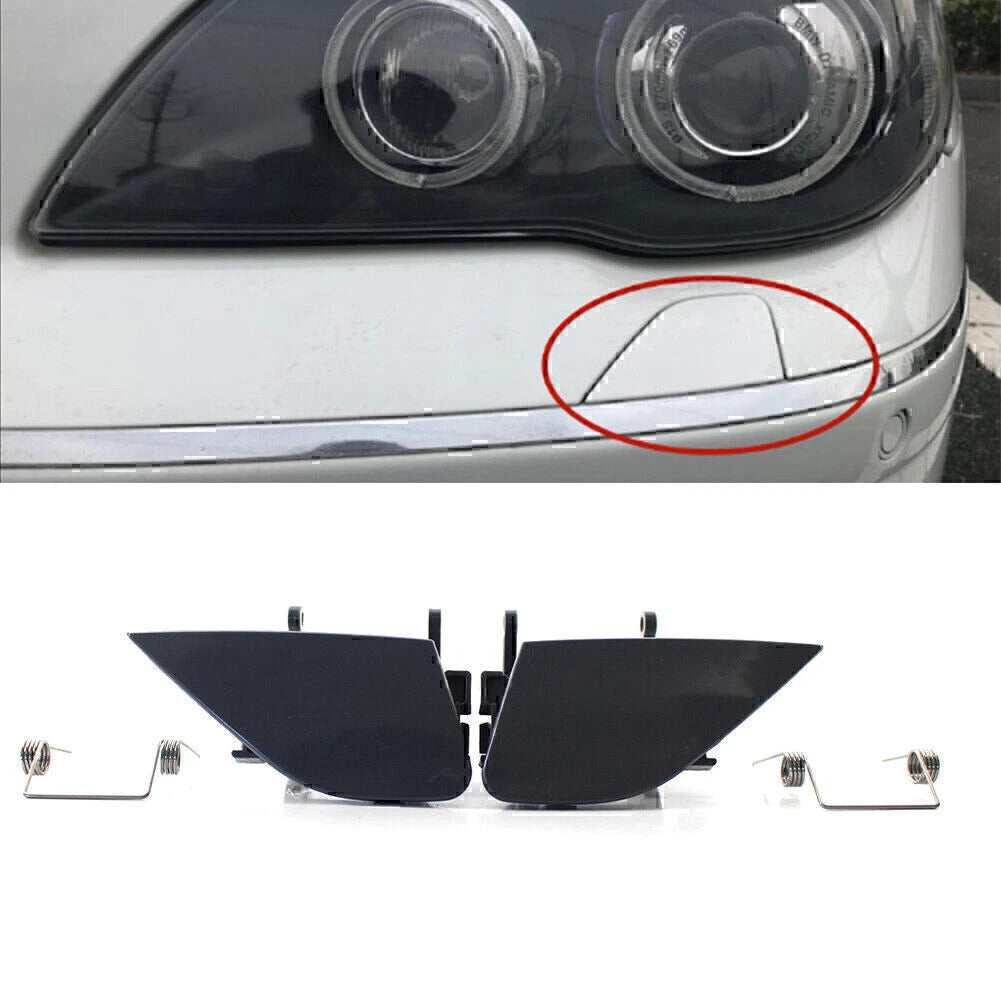 Pair For BMW 7-series E65 E66 2005-2008 front bumper headlight washer cover cap