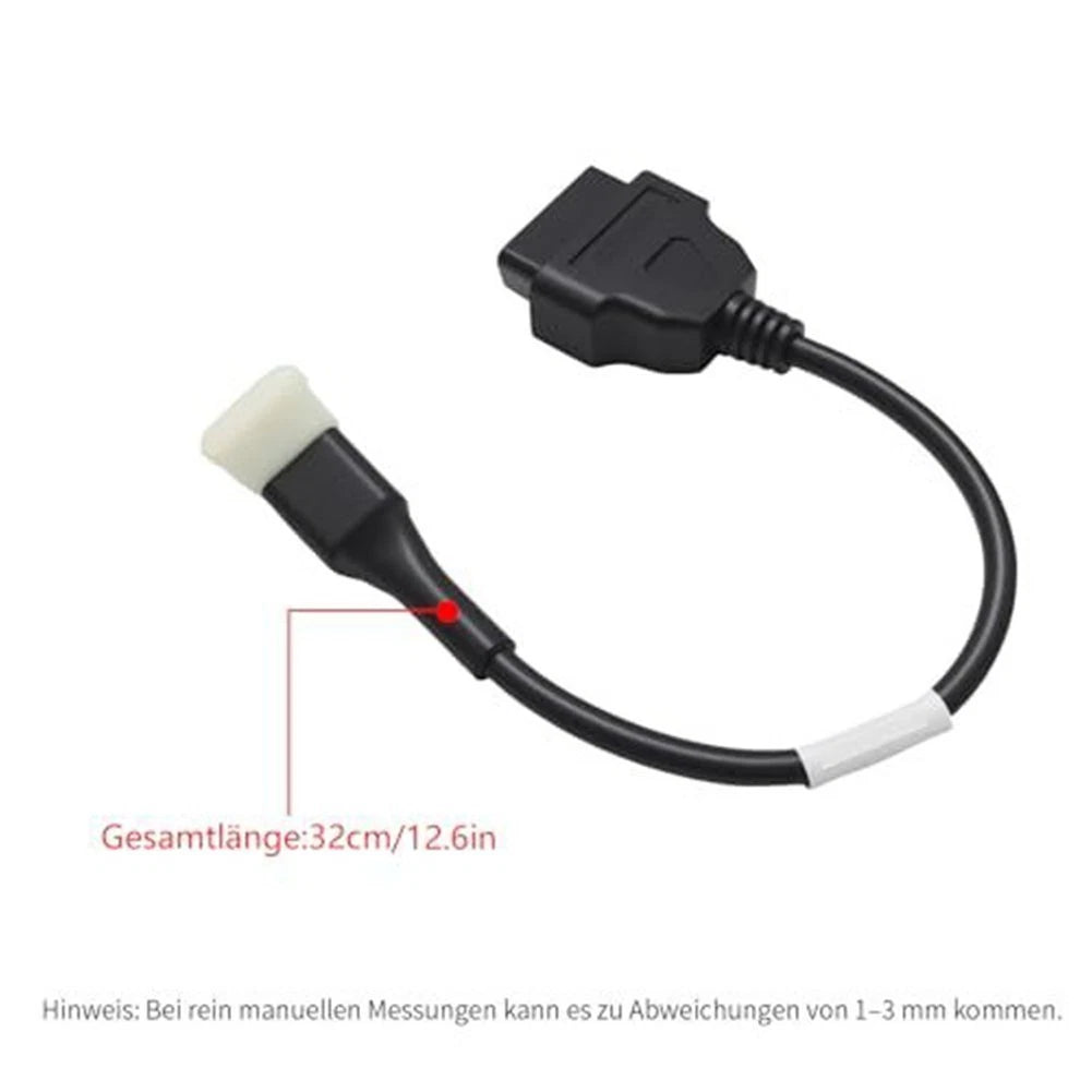 6 Pin to 16 Pin OBD2 Cable for Motorcycle (Code Reader, Monitor Tools)