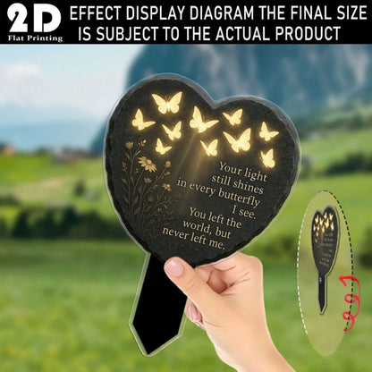 Heart Shaped Butterfly Garden Marker Waterproof Acrylic Stake