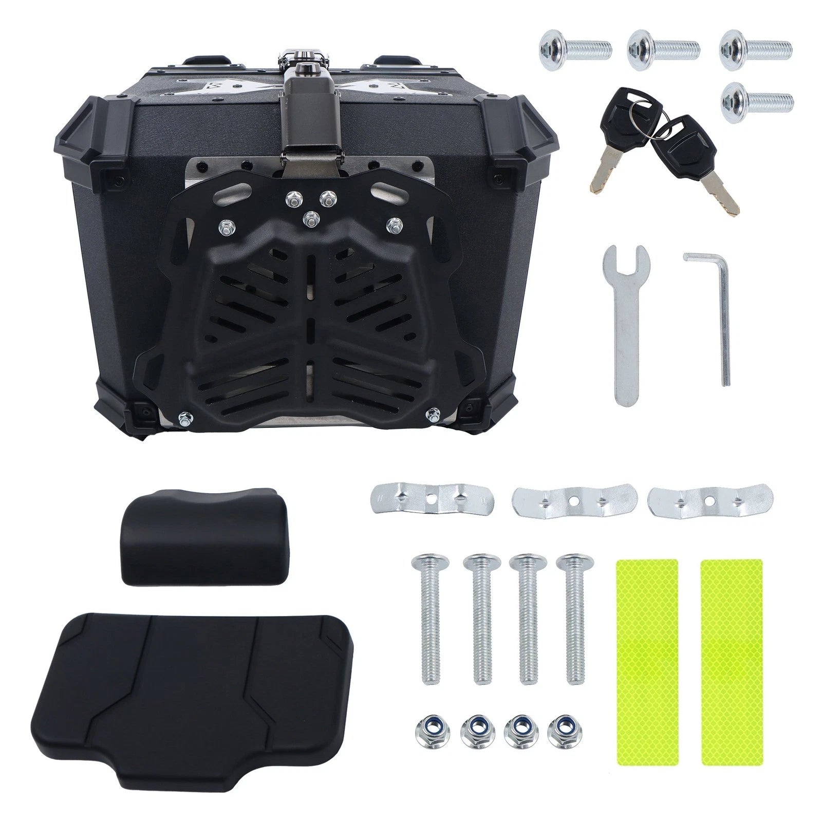 45L Motorcycle Top Case Tail Box with Backrest for Universal Models