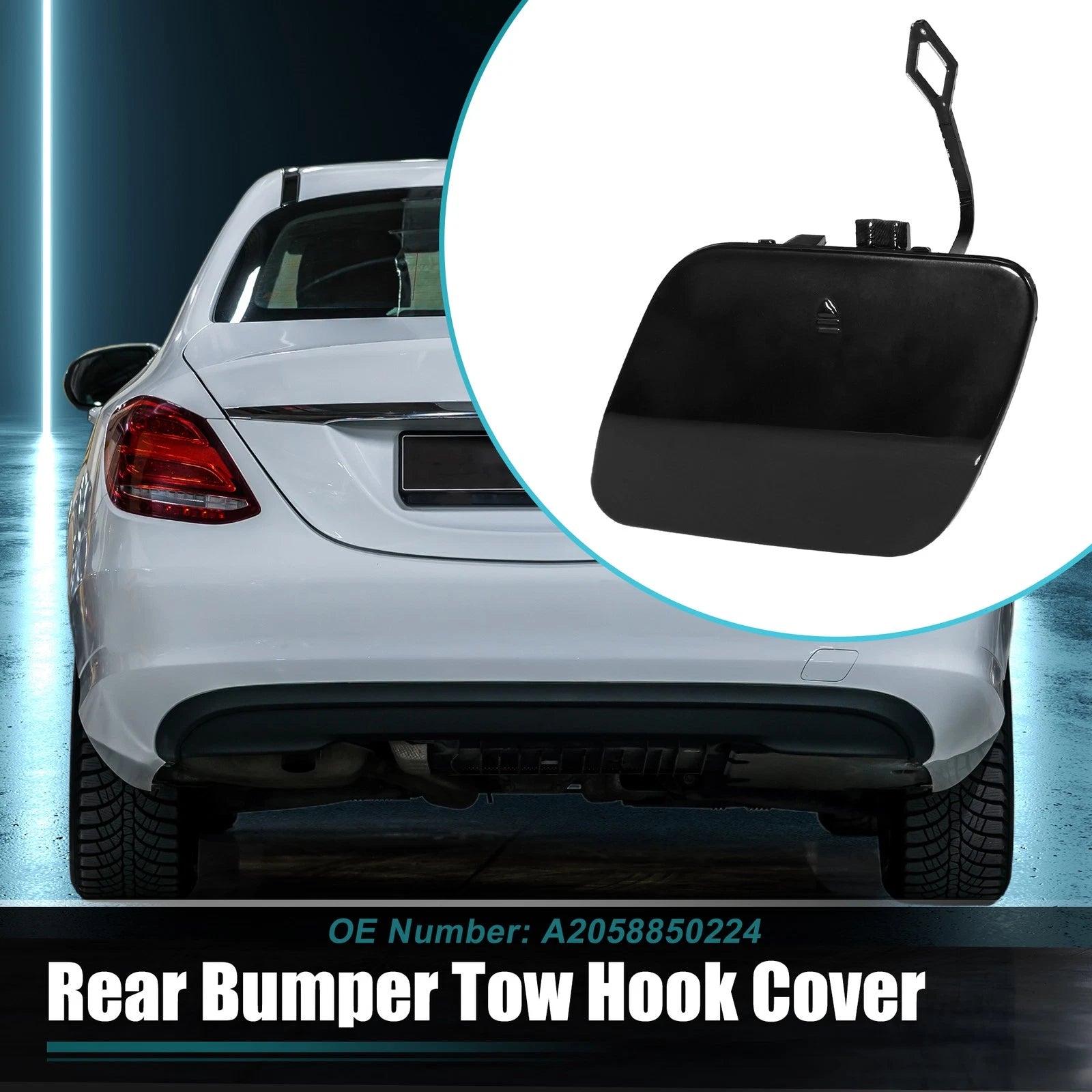 Rear Bumper Tow Hook Cap Replacement for Mercedes Benz C-Class W205 (2015–2021)