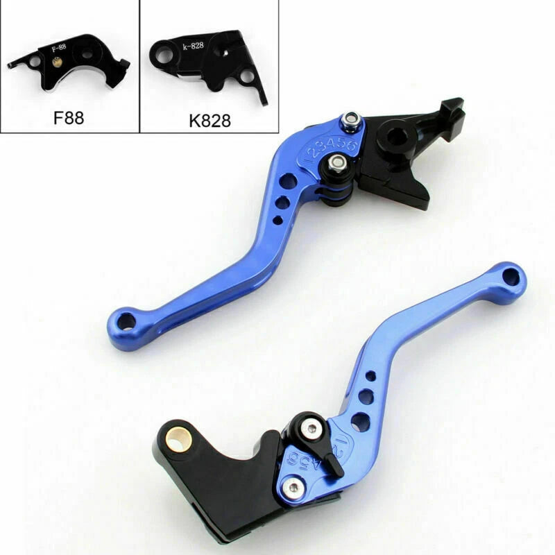 Short Brake Clutch Levers for Kawasaki ZX10R (2006–2014), ZX6R, Z1000 (2007–2014) Blue T9