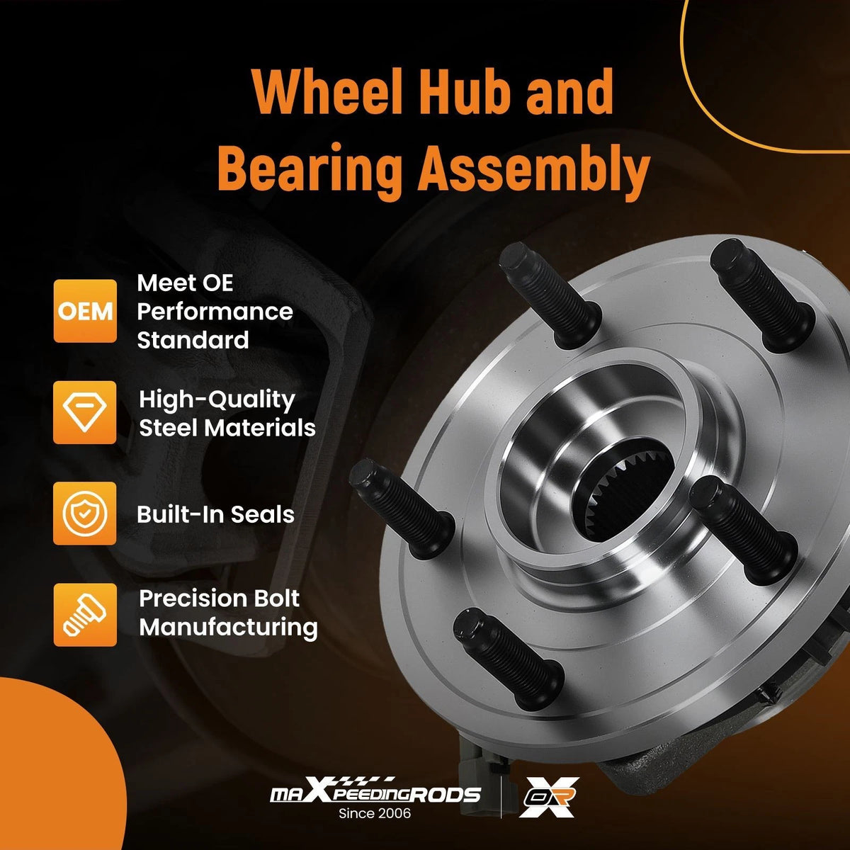 Front 5 Lug Hub & Bearing Kit for Jeep Commander Grand Cherokee (2005–2010) WE61159