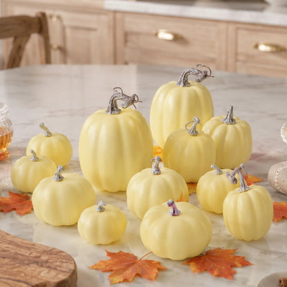 12 Piece Matte Finish Foam Pumpkins for Thanksgiving Halloween Decor
