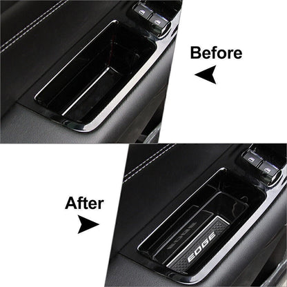 Front Door Handle Armrest Storage Box Tray Kit for Ford Edge (2015–2018)