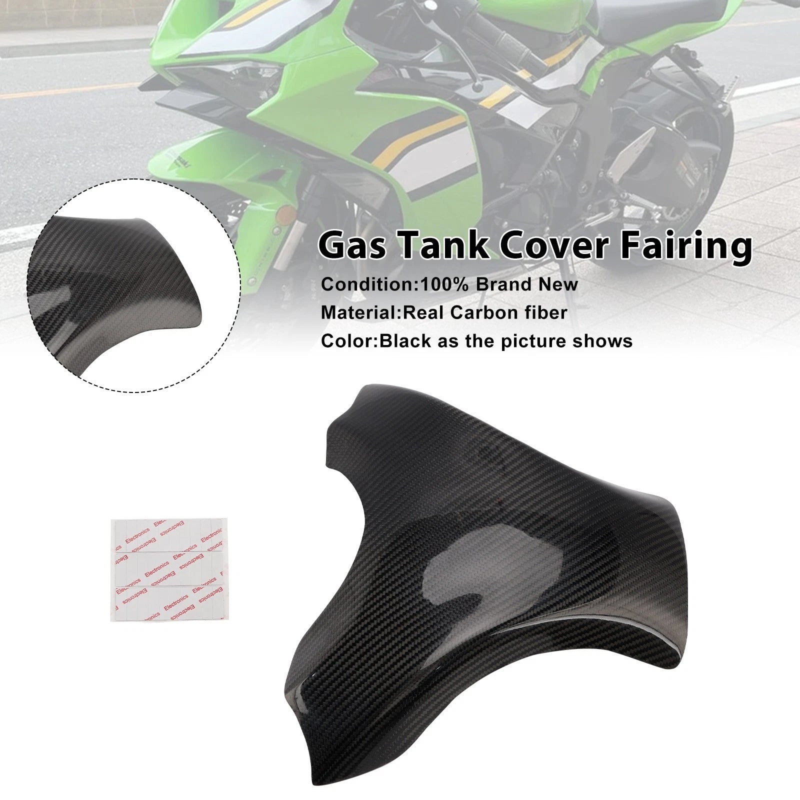 Carbon Fiber Tank Cover Fairing for Kawasaki ZX-6R (2019–2025)