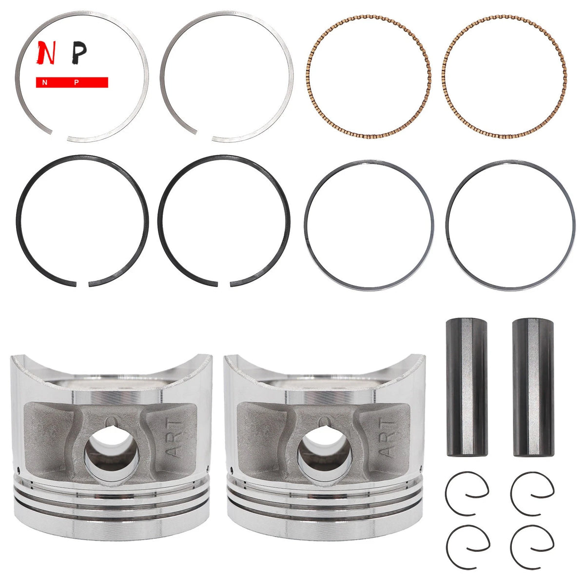 2X Crankshaft Engine Piston for Yamaha XV750 (42Y-11638-00-00, 42Y-11631-00-A0)