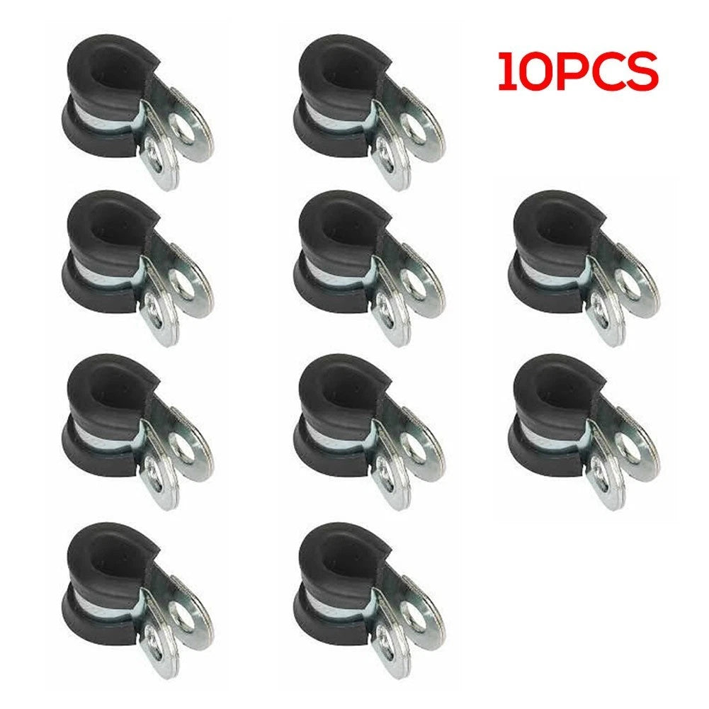 10X 8mm Metal Rubber P Clips for Brake Gas Line