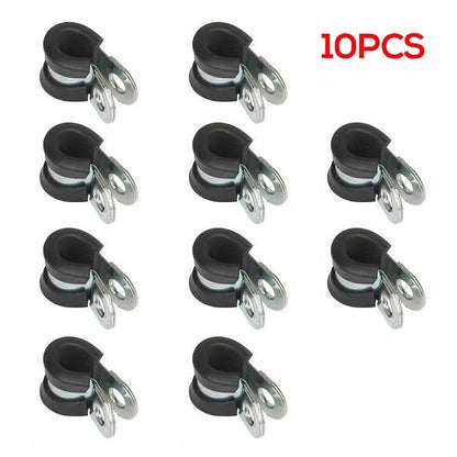 10X 8mm Metal Rubber P Clips for Brake Gas Line