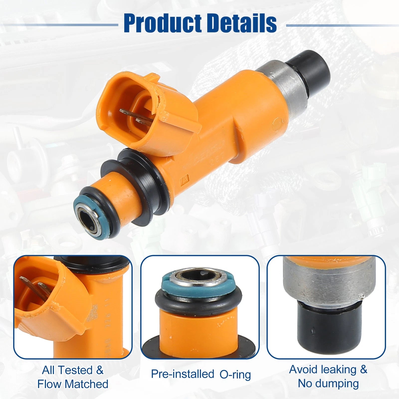 4Pcs Fuel Injector Nozzle Replacement for Honda CBR600RR (2005–2006)