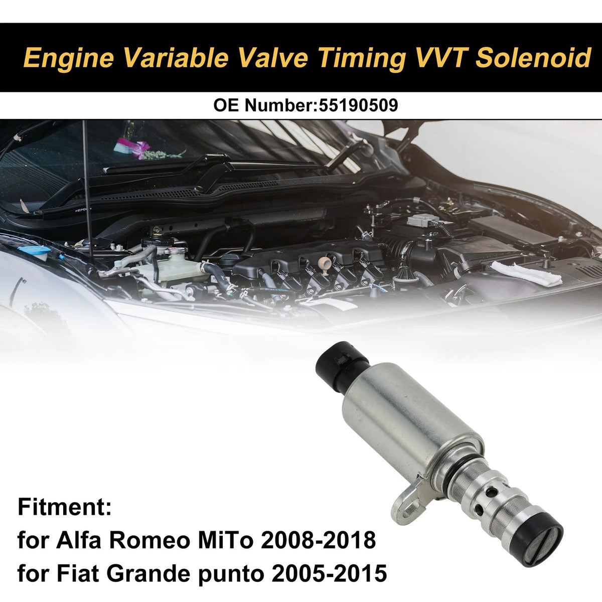 VVT Solenoid for Alfa Romeo MiTo (2008–2018) No. 55190509