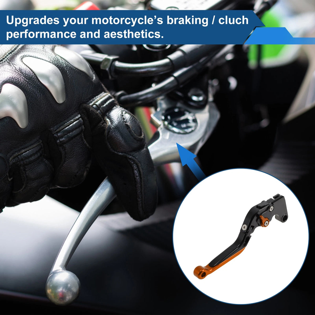 Short/Long Brake Clutch Levers for Yamaha YZF-R1 (2004–2008) Black/Orange