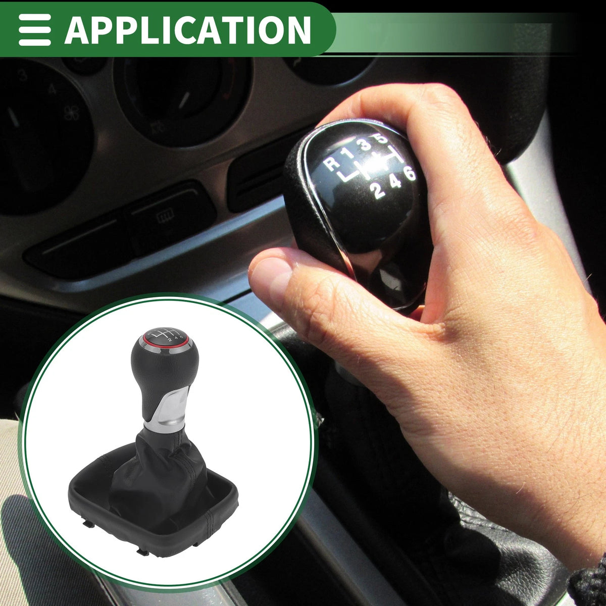 6 Speed Shift Knob with Cover for Audi A3 (2003–2013) Chrome Red Black