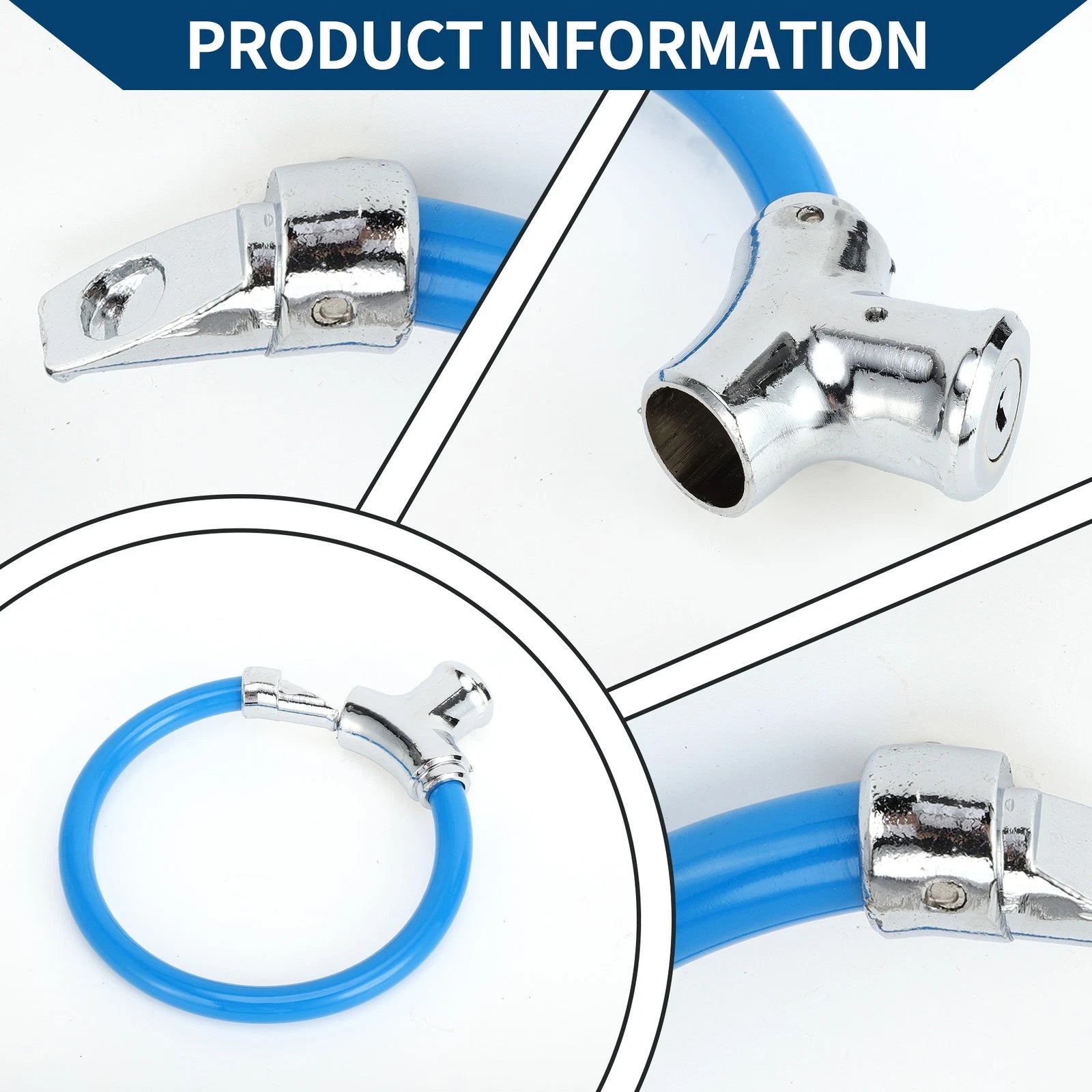 Portable Bike Lock Ring Cable 42cm Anti Theft for Universal Bicycle (All)