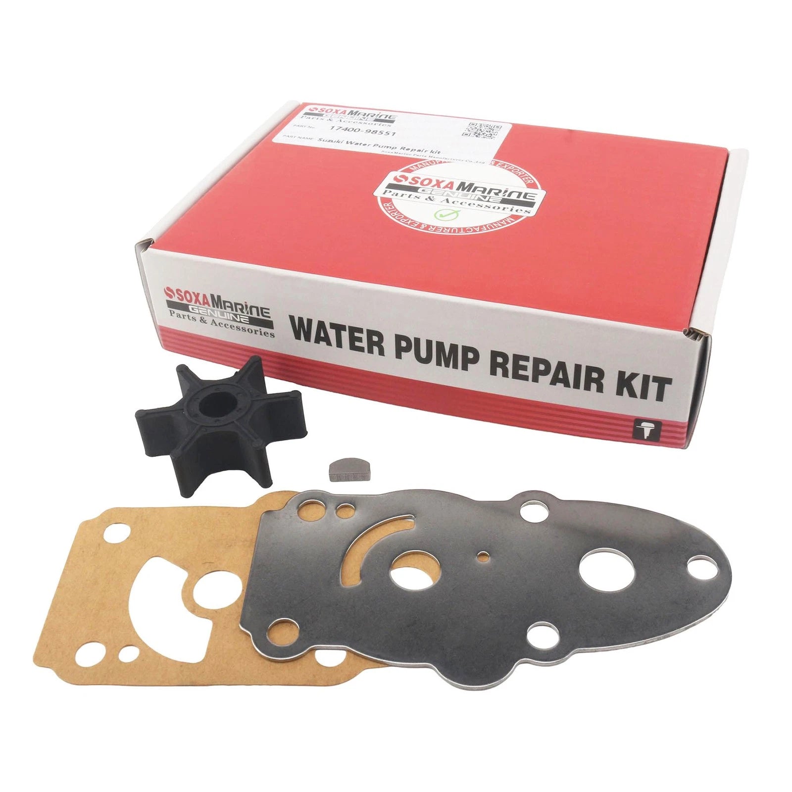 Water Pump Impeller Repair Kit for Suzuki Marine DT 6 8 9.9 15 HP (1980–2023) 17400-98551