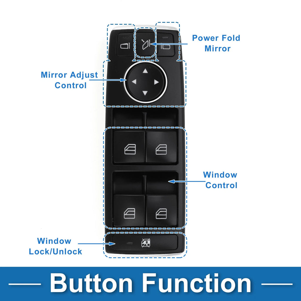 Front Driver Side Power Window Switch for Mercedes-Benz C200 (2005–2018)