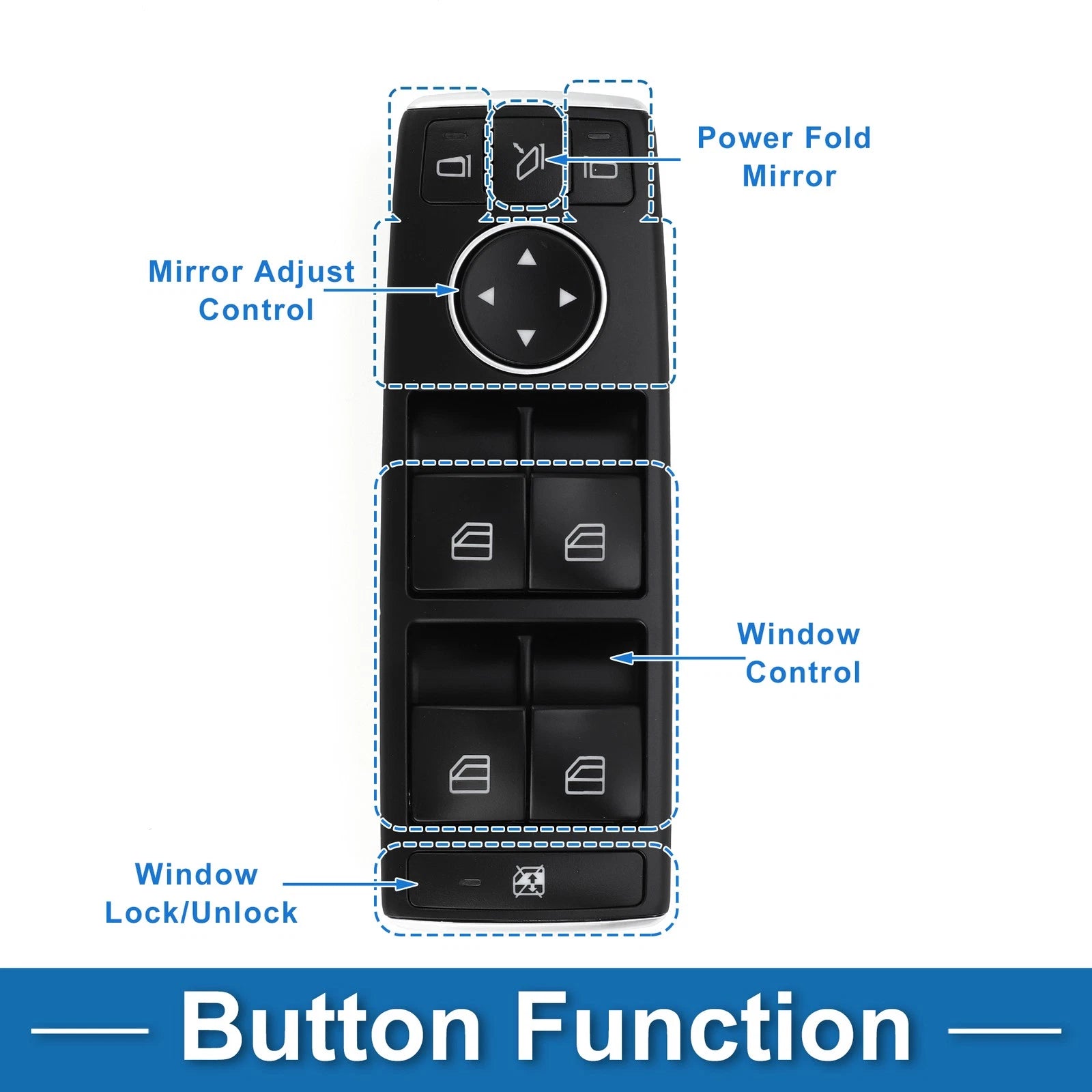 Front Driver Side Power Window Switch for Mercedes-Benz C200 (2005–2018)
