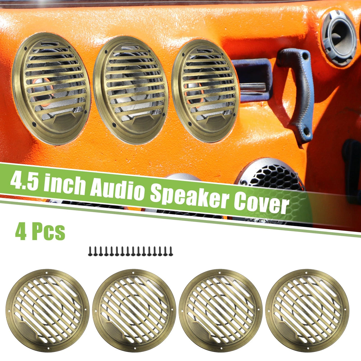 4pcs Speaker Grill Cover for Car Subwoofer (Universal) Bronze Tone
