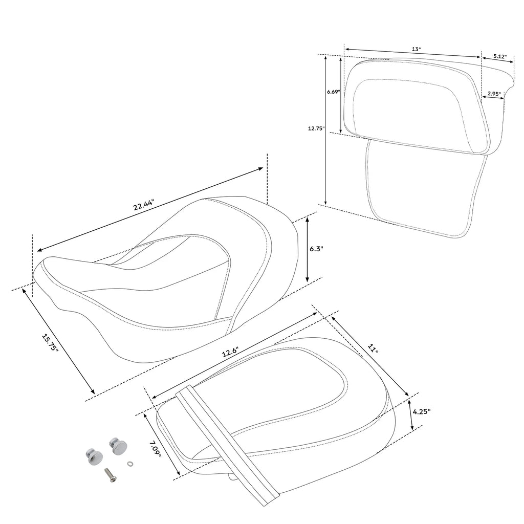 Backrest Pad for Harley Street Glide (2014–2023)