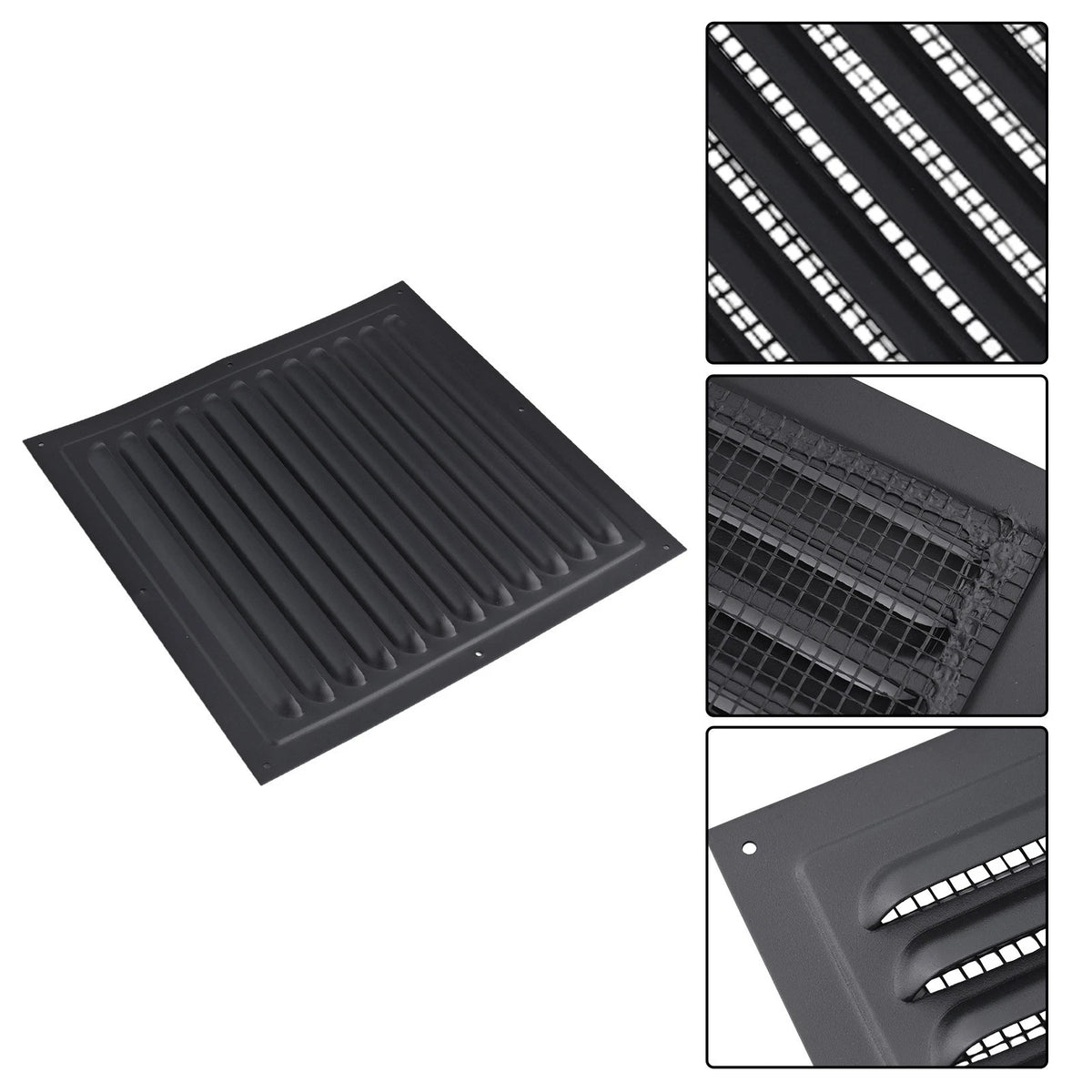 Square Portable Aluminum Louver Vent Grille Cover 250x250mm