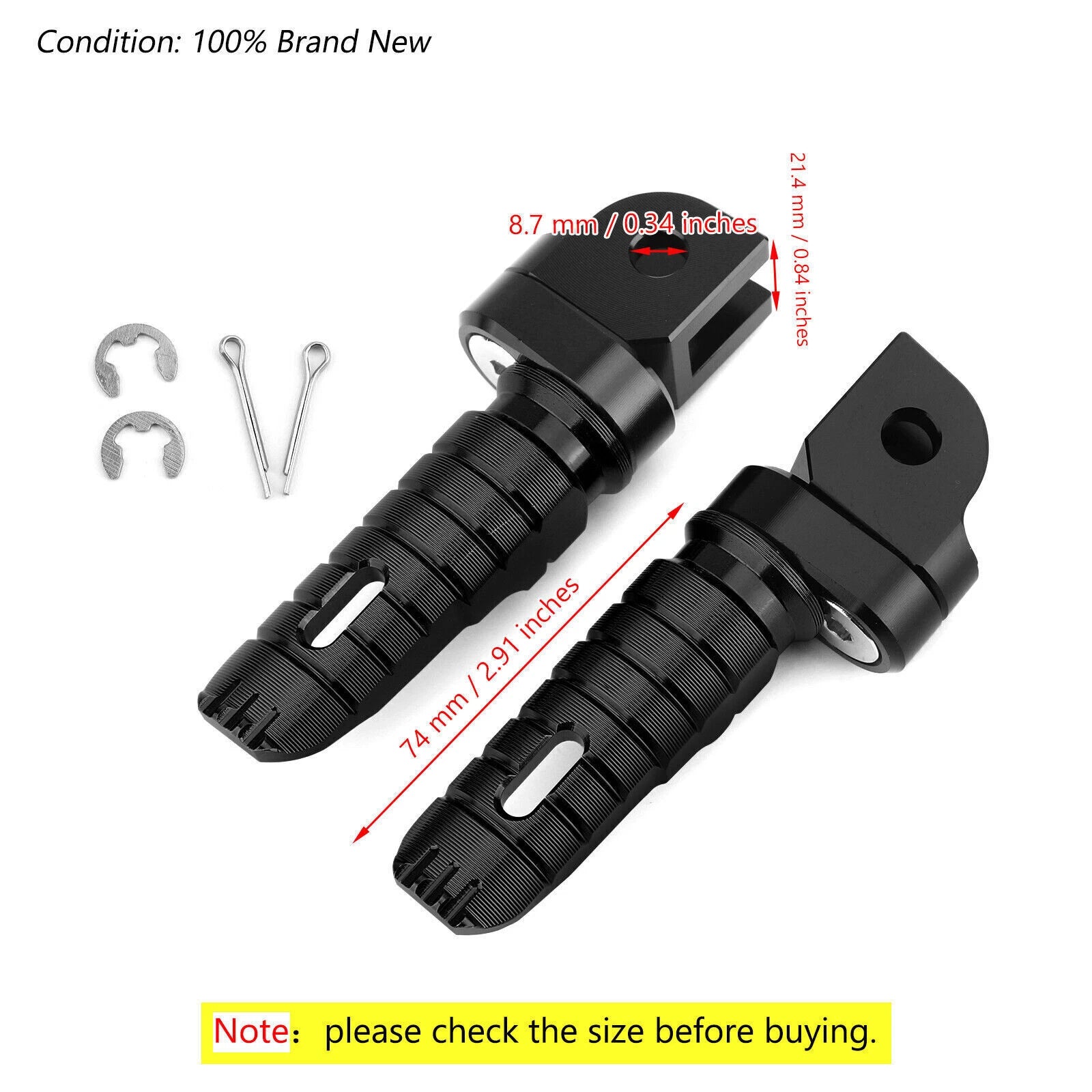 Front Footrests Foot Pegs for Honda CB125R CBR250RR/1000RR CB600F CB1100 (T9)