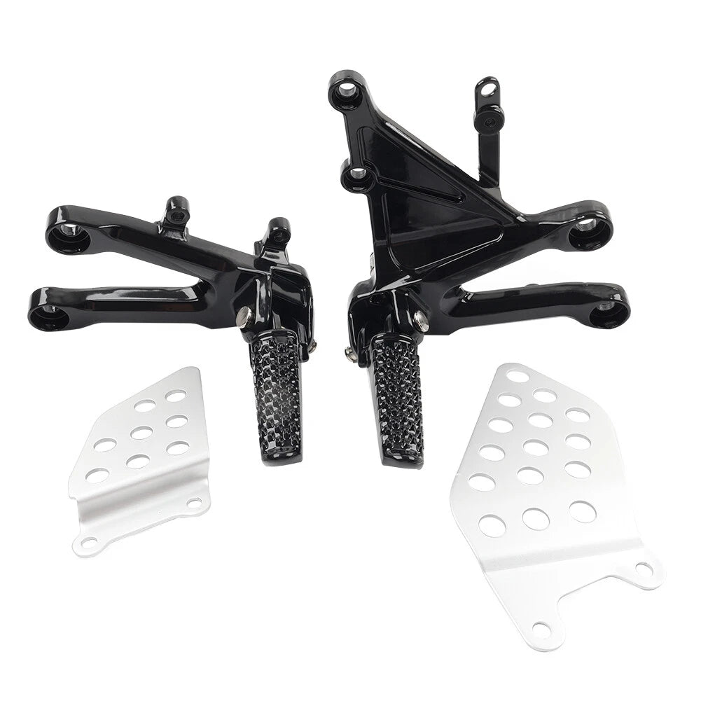 2X Black Front Driver Foot Pegs Bracket for Honda CBR1000RR (2004–2007)