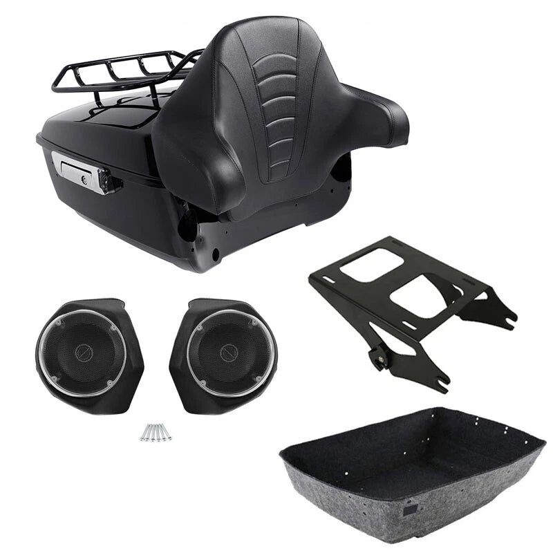 Trunk Rack Backrest Speakers Mount for Harley Touring Glide (2014–2026)