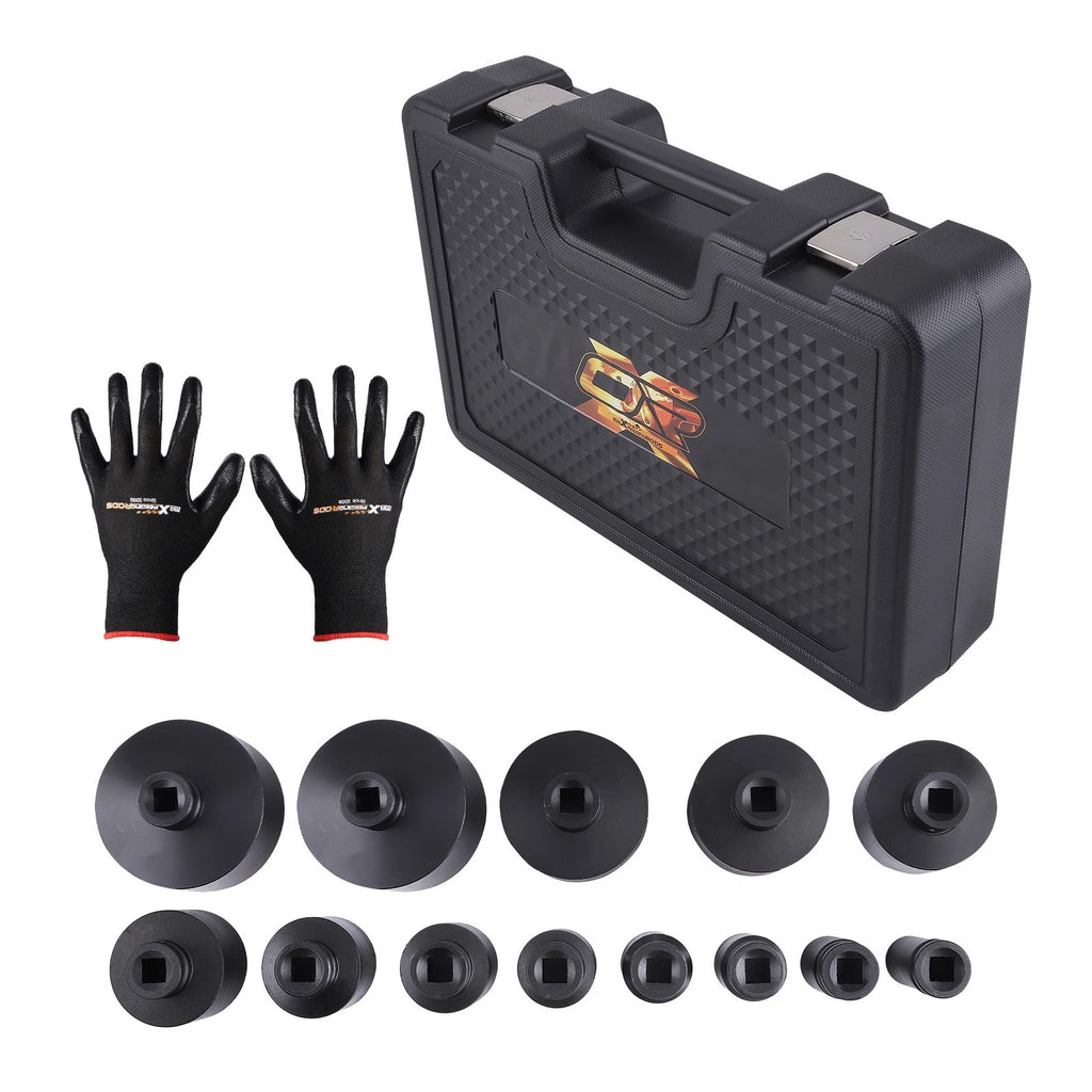 13pc 1/2" Dr Grooved Lock Nut Socket Set 60mm Long Deep Internal Teeth 18-80