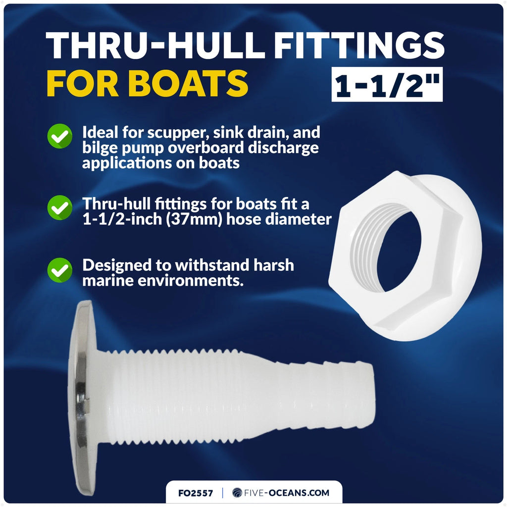 1-1/2 Inch Thru-Hulls with Stud for Hose - FO2557
