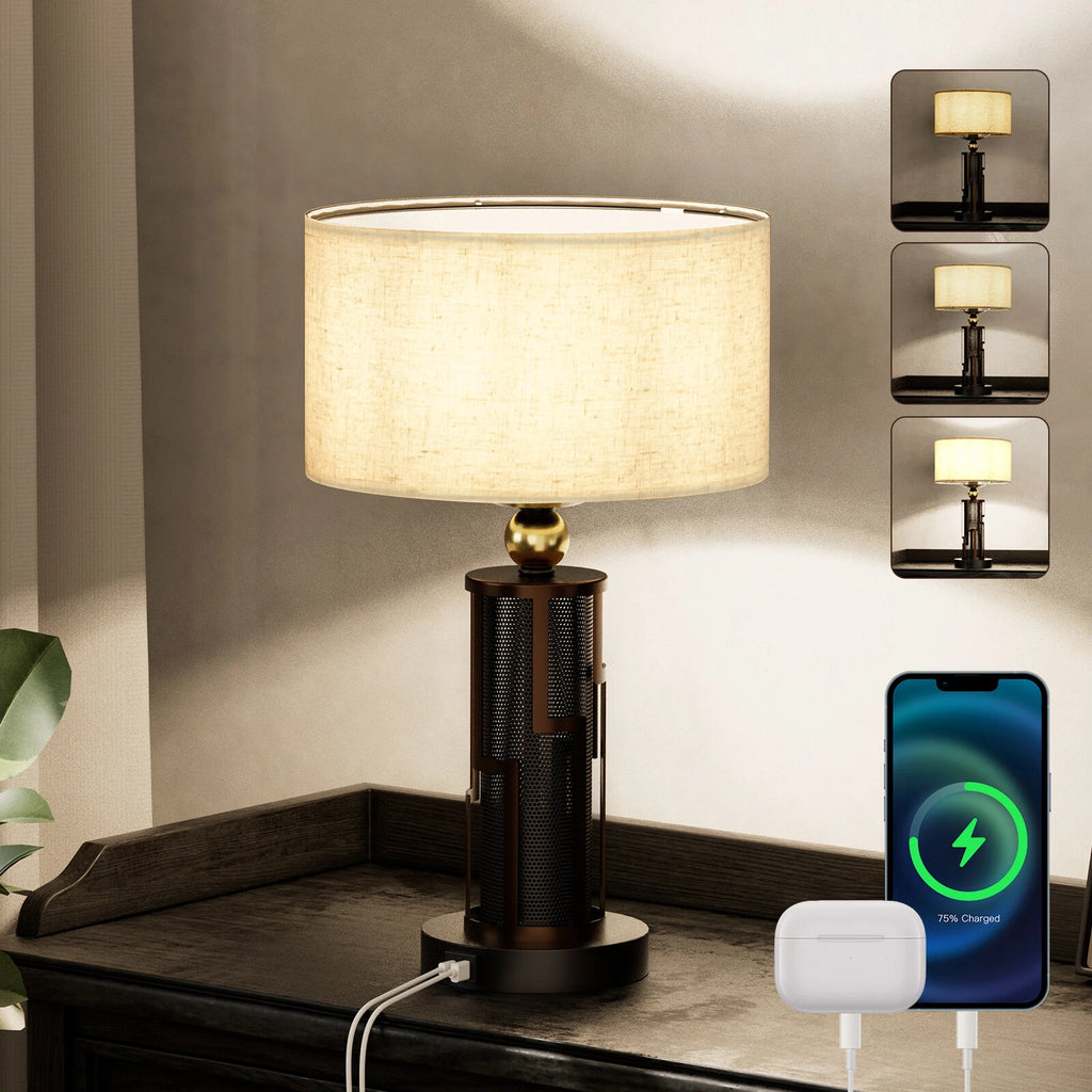 Dimmable LED Desk Lamp for Vintage Style Nightstand (Bronze)