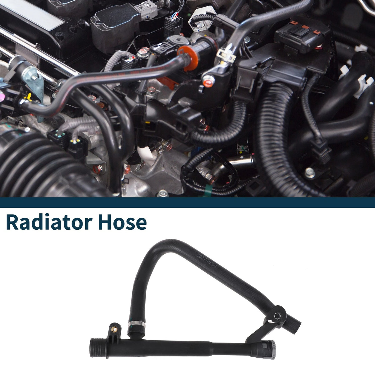 Radiator Hose Coolant Pipe for Volvo S60 (2011–2016) Rubber Black