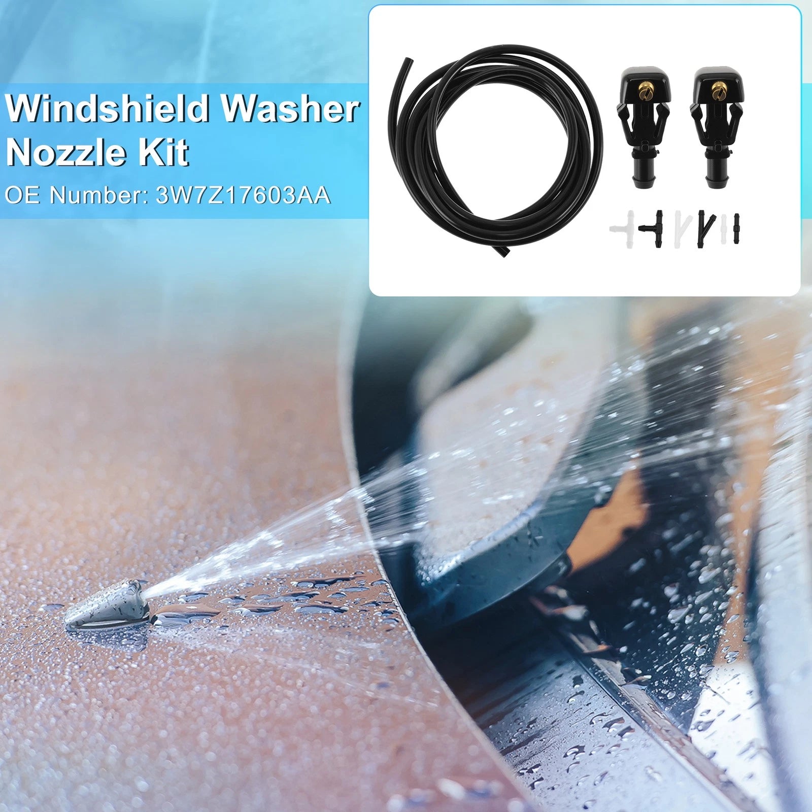 Windshield Washer Nozzle Kit for Ford F150 (2004–2013) 3W7Z17603AA