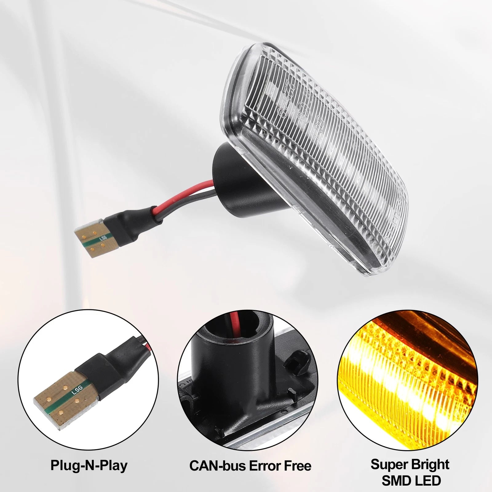 Side Indicator LED Repeater Light Pair for Dodge Ram 3500 Laramie (2013–2018)