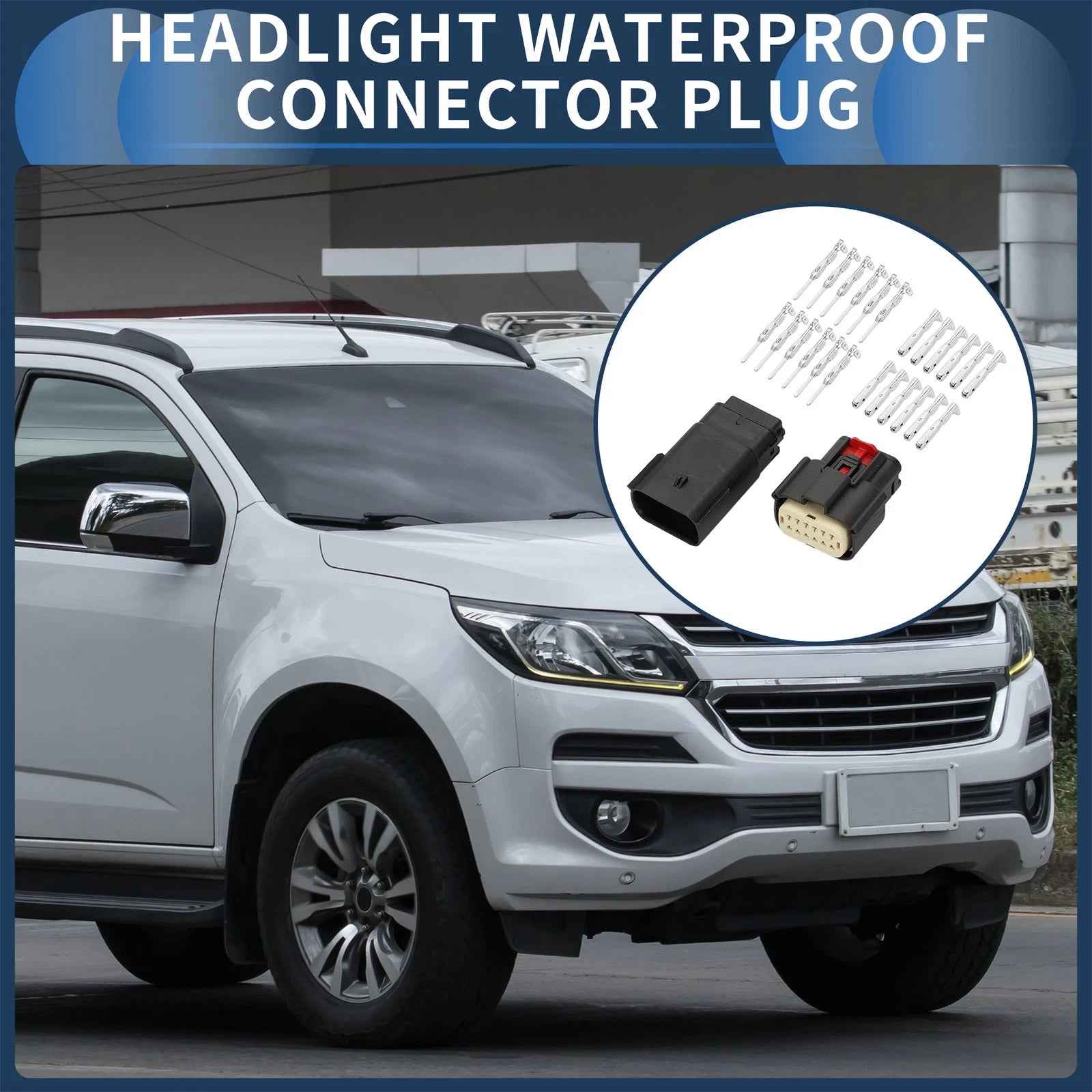 12 Pin Waterproof Headlight Connector Plug for Buick (1 Set) (—)